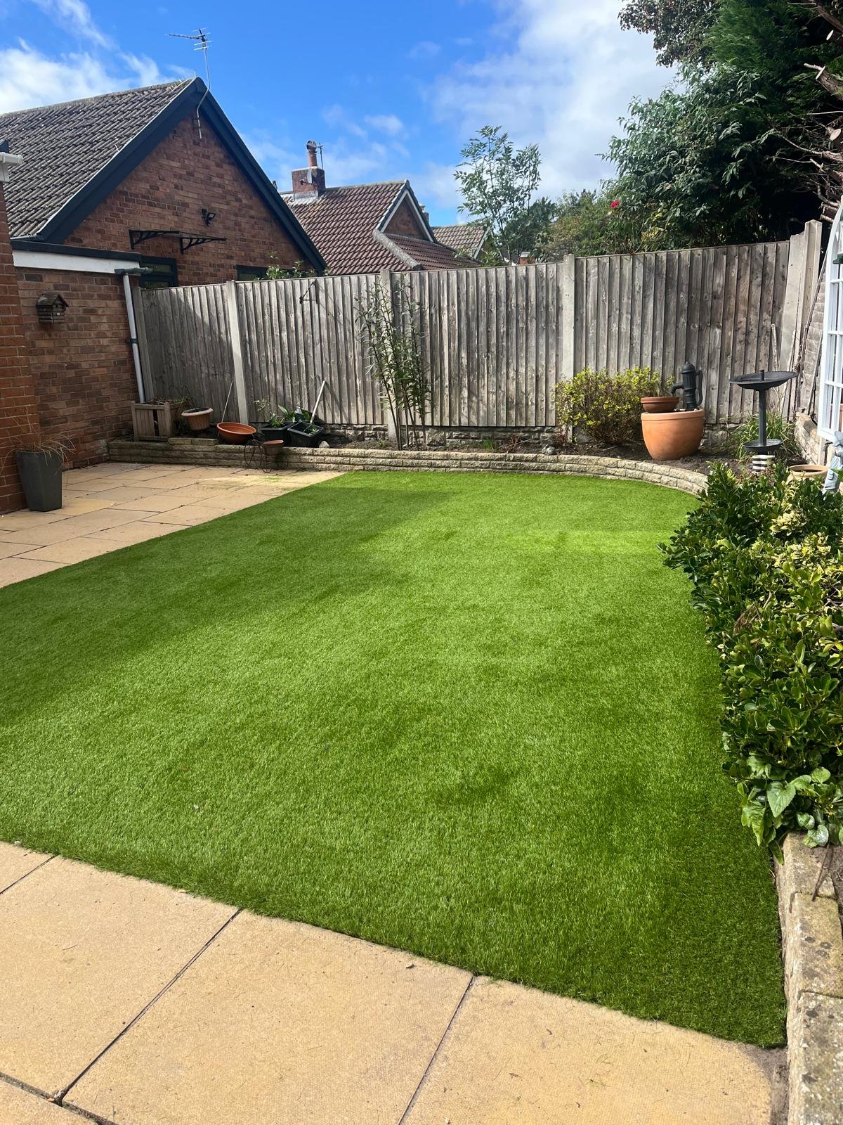 A rear garden lawn laid by Envirolawn